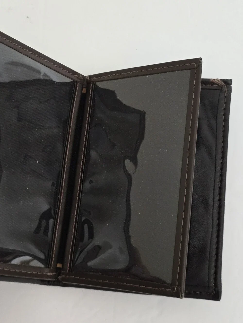 PERFECT FIT 5 Point Star Sheriff Badge Holder Shield Wallet Brown Leather